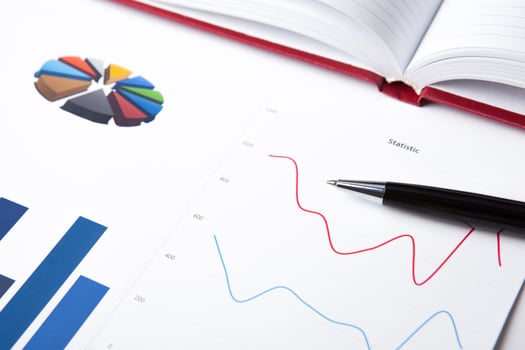 business diary with pen and diagram photo