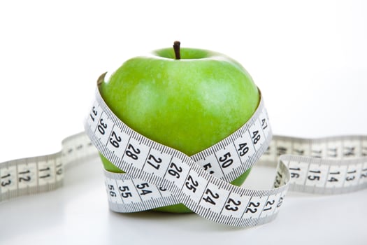 green apple with a ruler photo