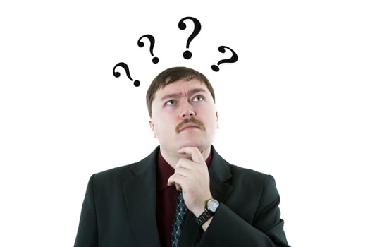 portrait of a man thinking question 2 photo