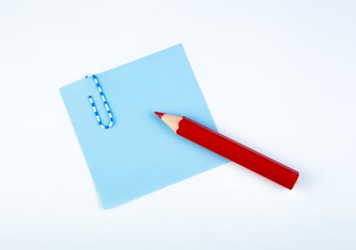sheet of paper witn red pencil photo