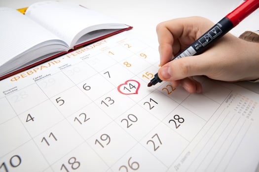 man escorts date in calendar photo
