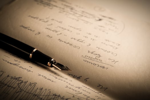 fountain pen on text sheet paper 2 photo