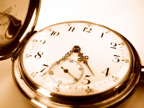 Gold pocket watch macro photo