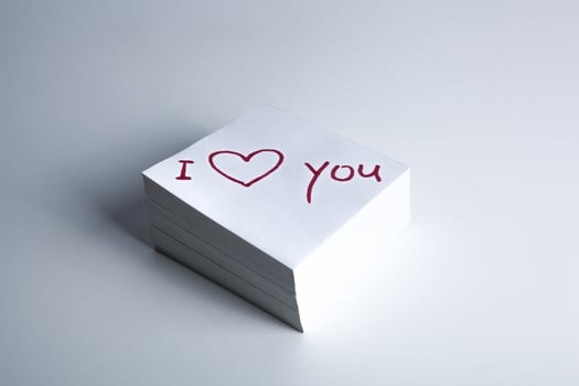 notebook with marker inscription I love you photo