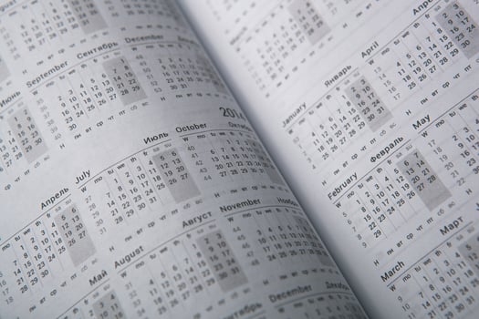 Calendar diary close-up photo