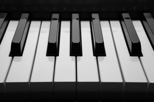 Piano keys macro photo