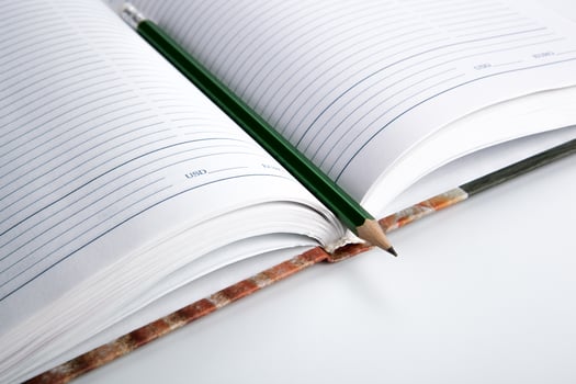diary with pencil photo