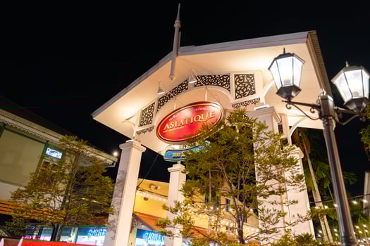 Bangkok,Thailand - February, 14 2023 Asiatique The Riverfront is a large open-air mall in Bangkok, Thailand. It occupies the former docks of the East Asiatic Company, and faces the Chao Phraya River photo