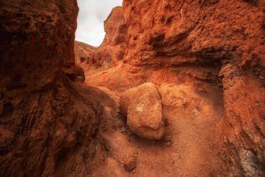 Colorful eroded landform of Altai mountains photo