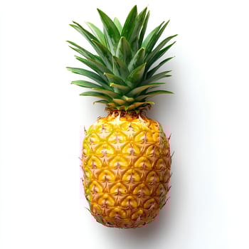 pineapple fruit isolated on white background with shadow. tropical pineapple fruit flat lay photo