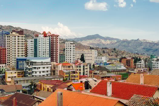 La Paz, Bolivia - April 2019 Cityscape of La Paz in Bolivia. photo