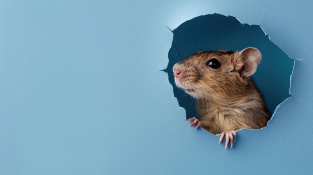 cute agouti peeking through a hole photo