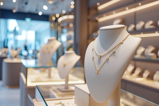A display of exquisite jewelry showcases the brilliance and craftsmanship of fine gemstones photo