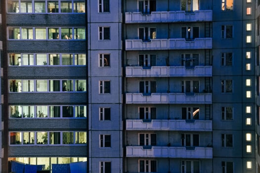 Russian high-rise building in summertime - photo