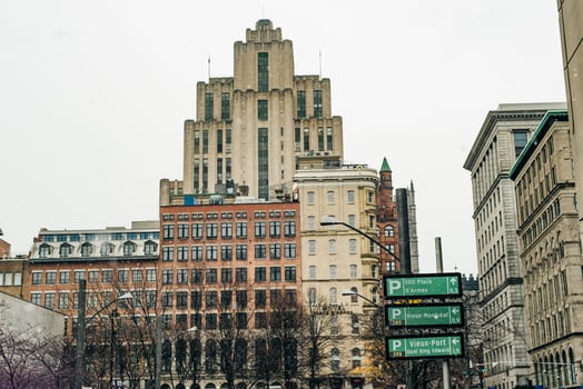 City Street View, Downtown of Montreal, Quebec, Canada - dec, photo