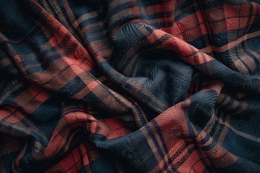 A rich flannel texture background in dark red and navy blue photo