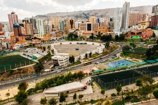 la paz, bolivia. panoramic view of la paz city, bolivia photo