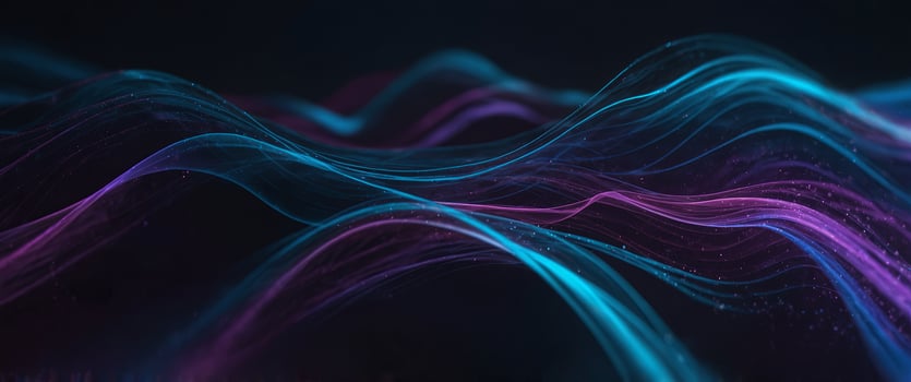 Abstract Neon Blue and Purple Waves Design. photo