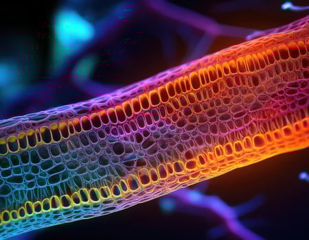 Microscopic Virus Cell Glowing Particles photo