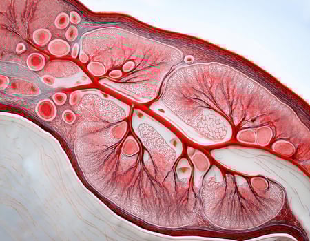 Human Artery Cross Section with Red Blood Cells photo