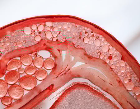 Human Artery Cross Section with Red Blood Cells photo