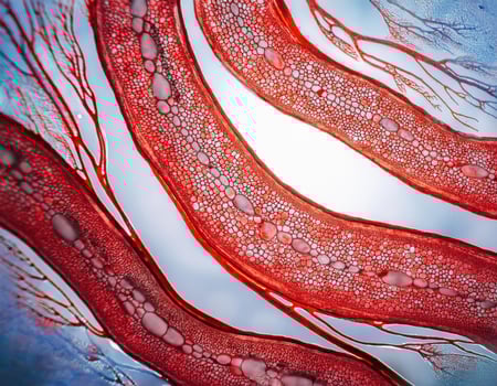 Human Artery Cross Section with Red Blood Cells photo