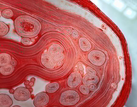 Human Artery Cross Section with Red Blood Cells photo