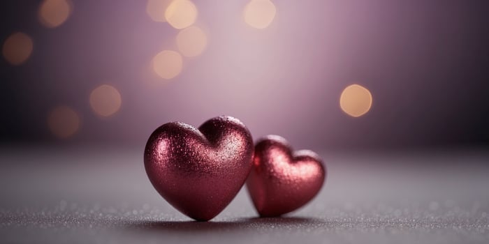 valentines day purple background with hearts. photo