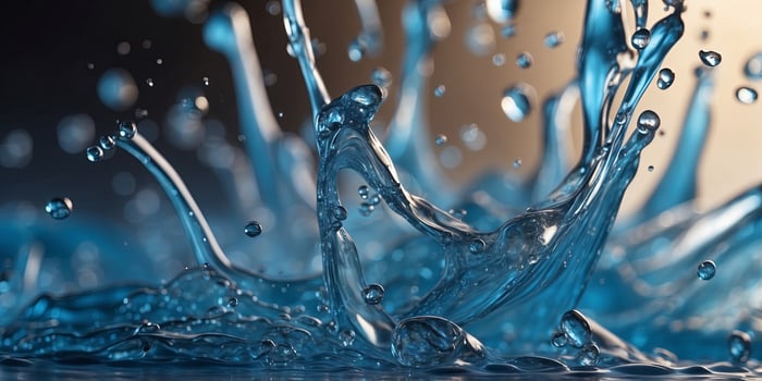 A close up of a blue liquid with bubbles on it. photo