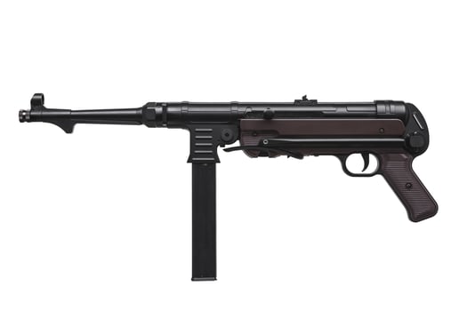 vintage machine gun isolated on white photo