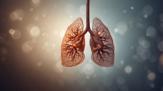 Diseases of the lungs in the picture lung cancer concept. photo