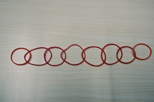 A pile of rubber bands photo