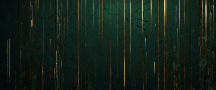 dark green abstract background with golden lines. photo