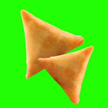 Samosa green chroma background photo