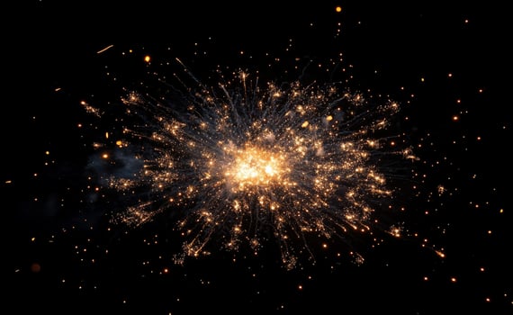 Fireworks display lighting up the night sky during a festive celebration photo