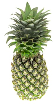 Single whole pineapple isolated on a white background photo