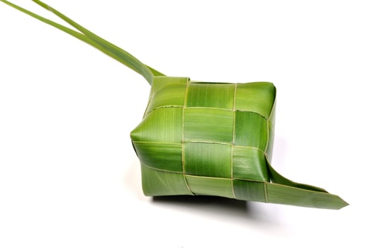 Ketupat a type of dumpling made from rice packed inside photo
