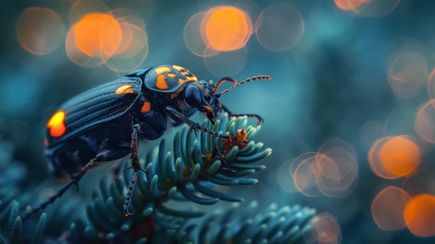 A close-up image of a bug, possibly an elytrid beetle or a jewel beetle, photo