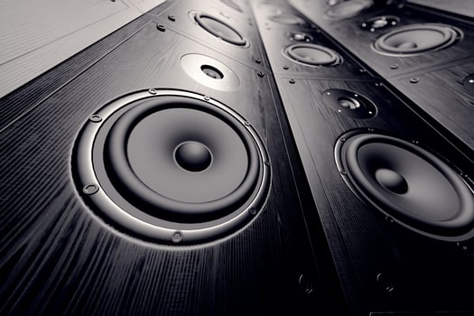 Wall of speakers. photo