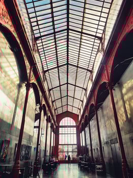 Porto, Portugal - 04 SEPTEMBER 2024 Year The Ferreira Borges Market is an emblematic landmark of iron architecture in Porto, first opened in 1885. photo