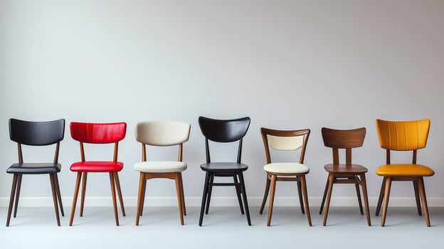 A collection of dining chairs photo