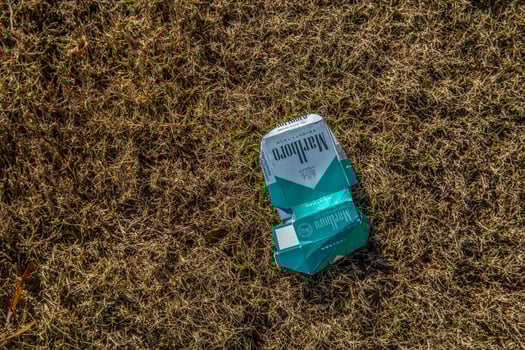 Cumming, Georgia USA - November 17, 2019 Marlboro cigarette pack crushed photo