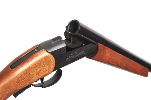 Smoothbore hunting rifle with a wooden butt. Single-barrel weapon for hunting. photo