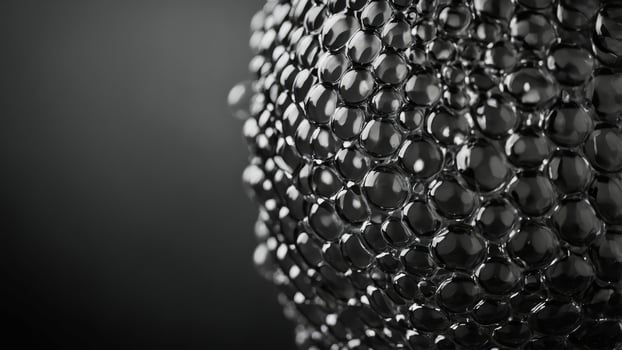 A modern and minimalist design made with black and white bubble wrap showcasing the beauty of simplicity and negative space. photo