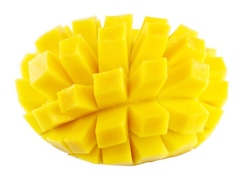 mango slice isolated on white background photo