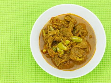 Pork curry with bitter bean. photo