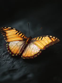 Butterfly isolated on black background photo