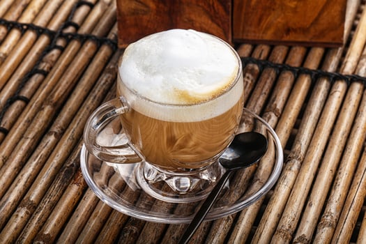 Cappuccino hot espresso with milk photo
