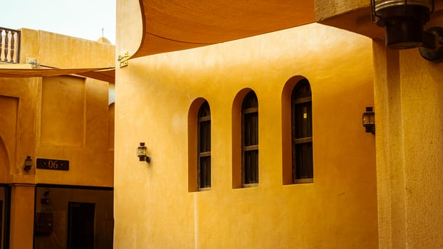 Qatara village view, outdoor interior design of heritage village photo