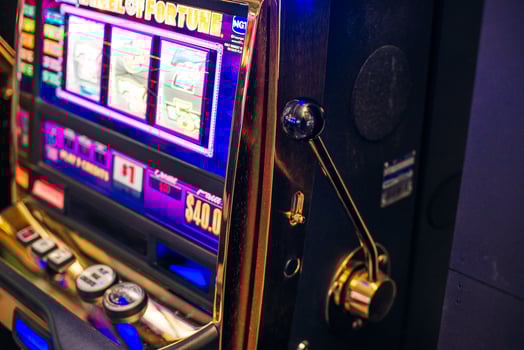 Las Vegas, USA - december, 2019 slot machines in aeroport. photo